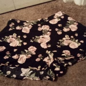 Rose Print Flowy Shorts